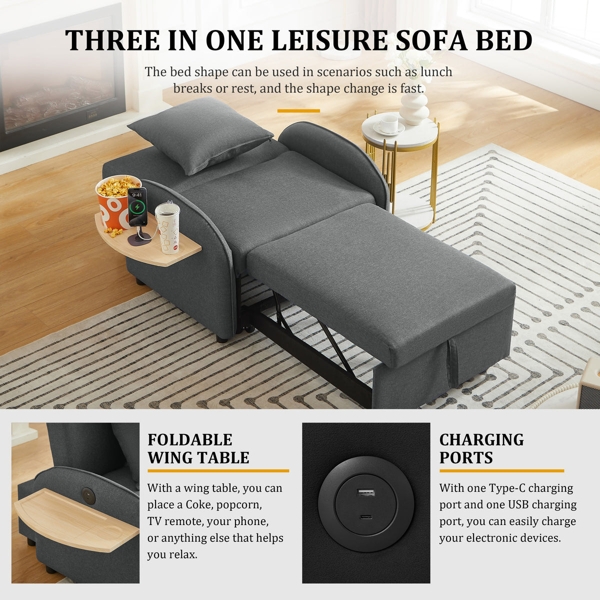 Adjustable Sleeper Chair and a Foldable Table