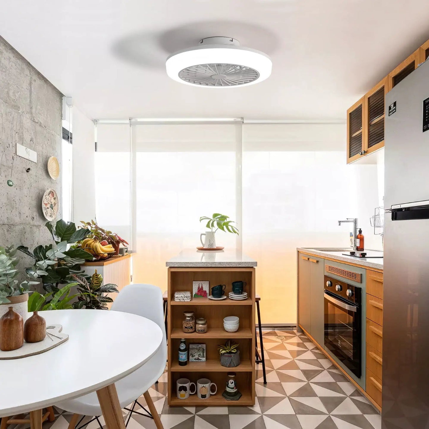 Bladeless ceiling fan with light, white finish, remote control by Unique Piece Furniture on Tampa Home & Garden Store
