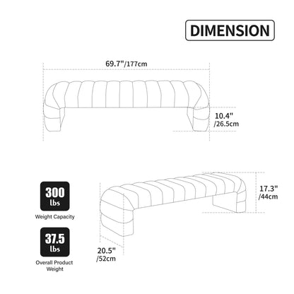Modern Upholstered Bed Bench with Channel Tufted