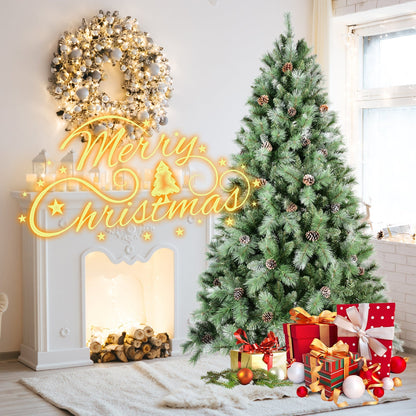 8 ft full-bodied pinecone Christmas Tree by HouseOfZazla with green needles and pinecones on Tampa Home & Garden Store