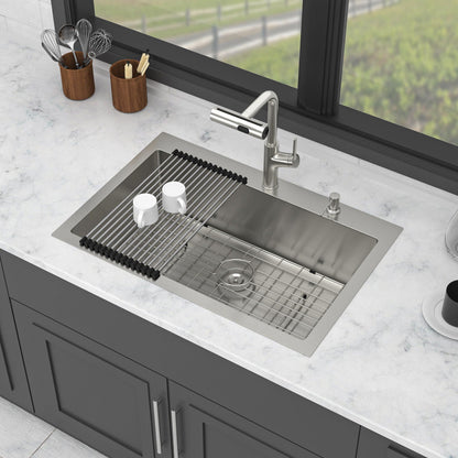 Stainless Steel Kitchen Sink with Faucet and Soap