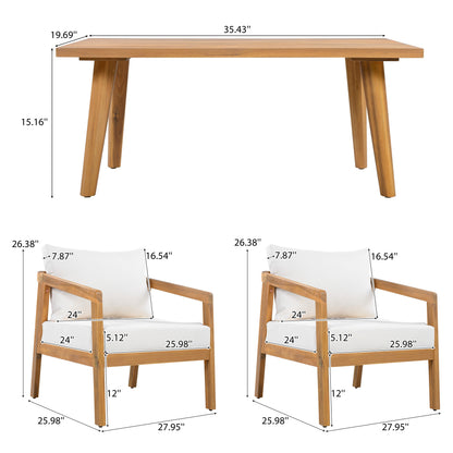 Premium Acacia Wood Outdoor Patio Chair Set