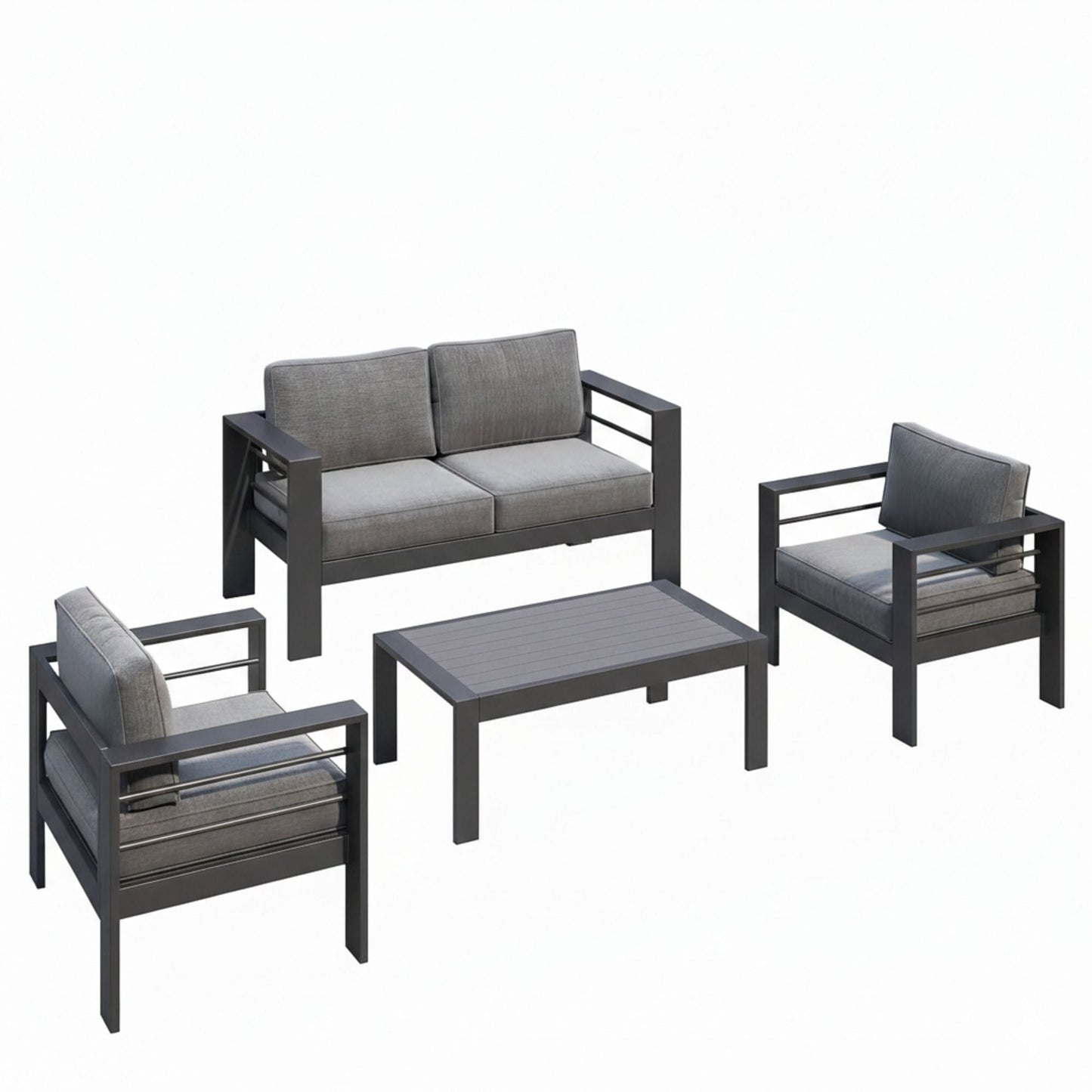 All Weather Iron Patio Set and Thick Cushions