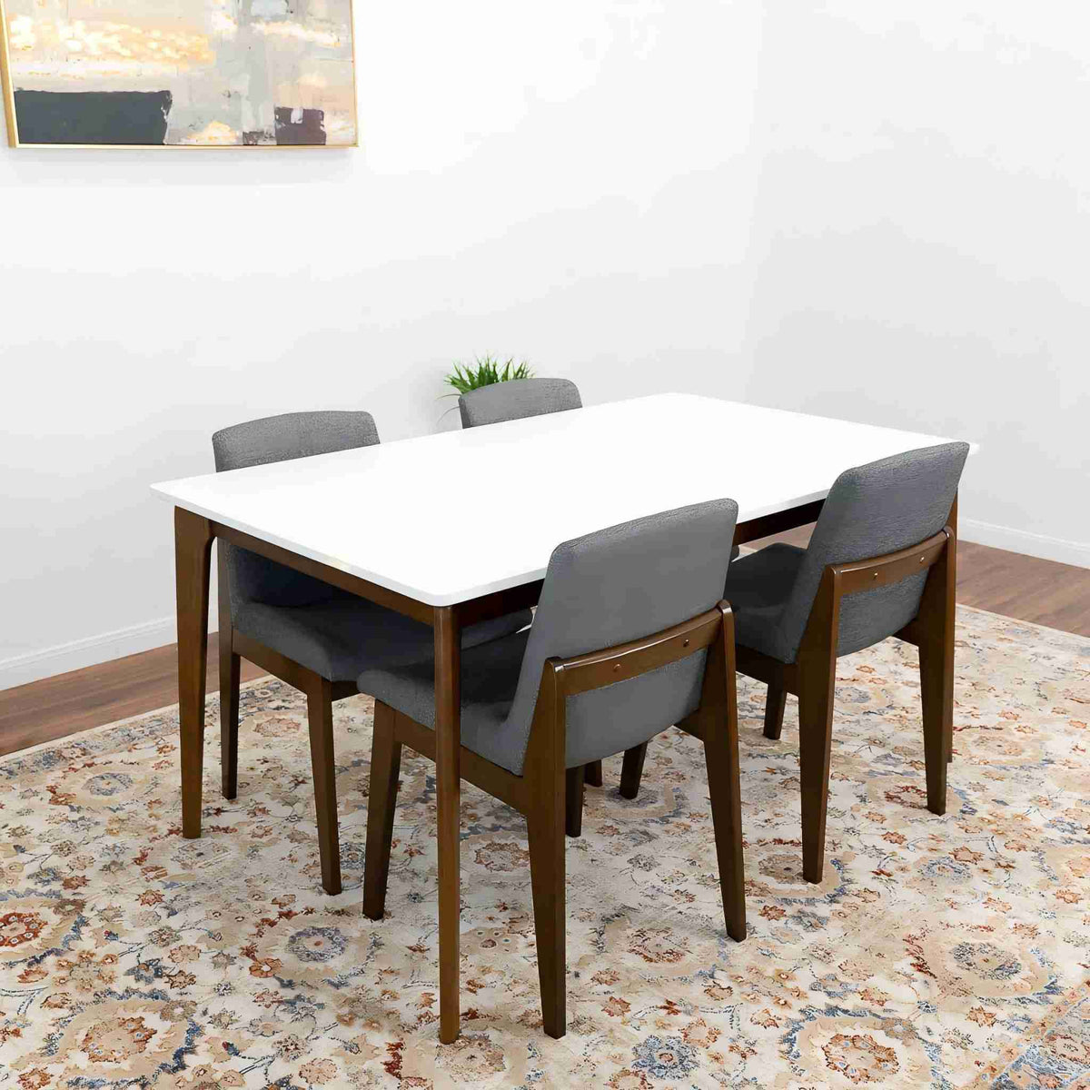 Levi modern rectangular dining table with white top and wood legs by HouseOfZazla on Tampa Home & Garden Store