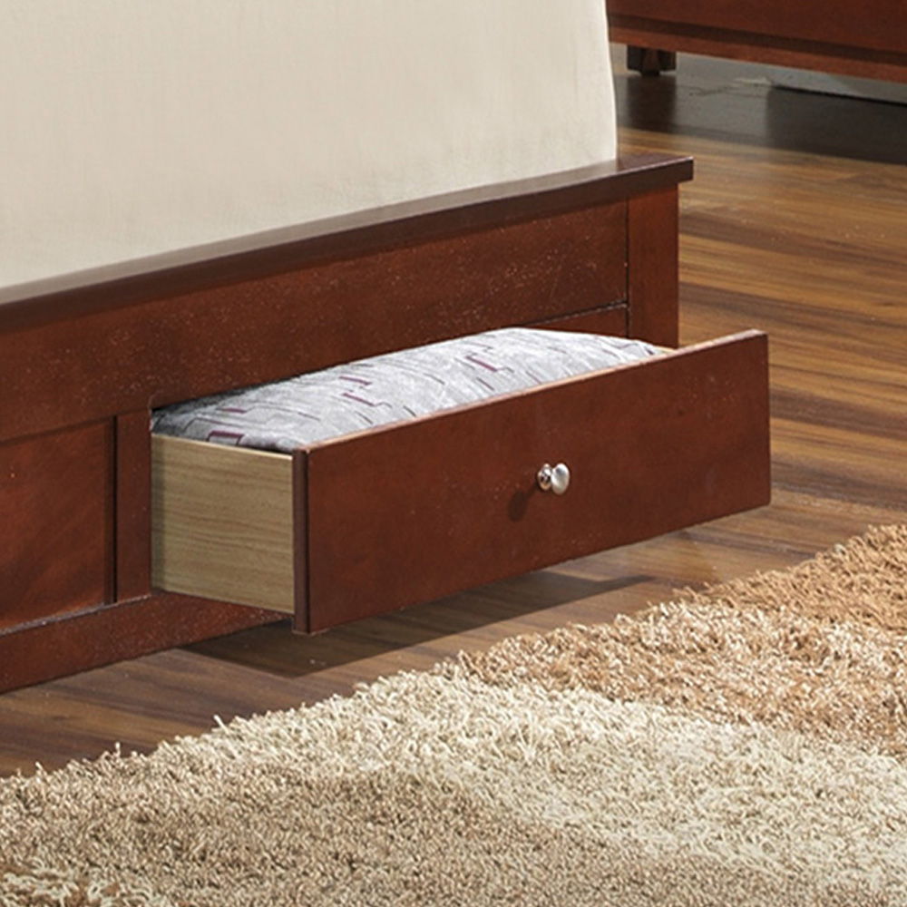 Stylish Storage Bed with under-bed pull-out drawer in dark wood by HouseOfZazla on Tampa Home & Garden Store