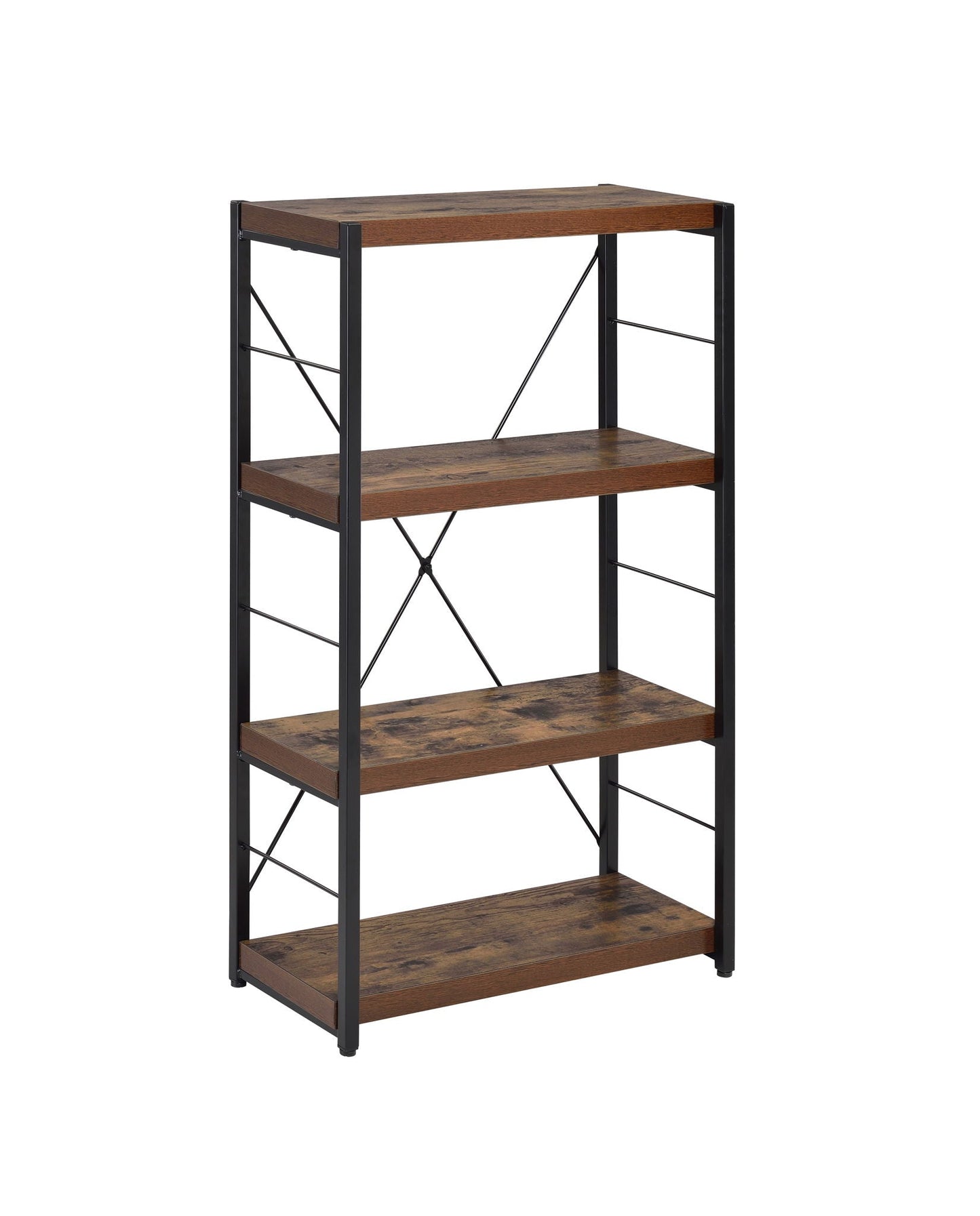 Bob Bookshelf etagere Weathered Oak shelves, black metal frame 4-shelf by HouseOfZazla on Tampa Home & Garden Store