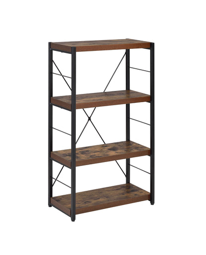 Bob Bookshelf etagere Weathered Oak shelves, black metal frame 4-shelf by HouseOfZazla on Tampa Home & Garden Store
