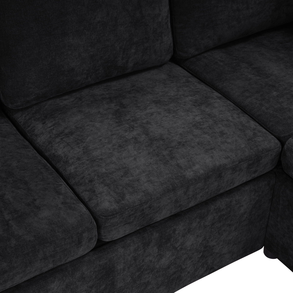 Modern L-shaped sleeper sectional with hidden storage in charcoal upholstery HouseOfZazla on Tampa Home & Garden Store