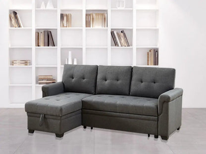 Destiny reversible sleeper sectional storage chaise in gray fabric by Unique Piece Furniture on Tampa Home & Garden Store