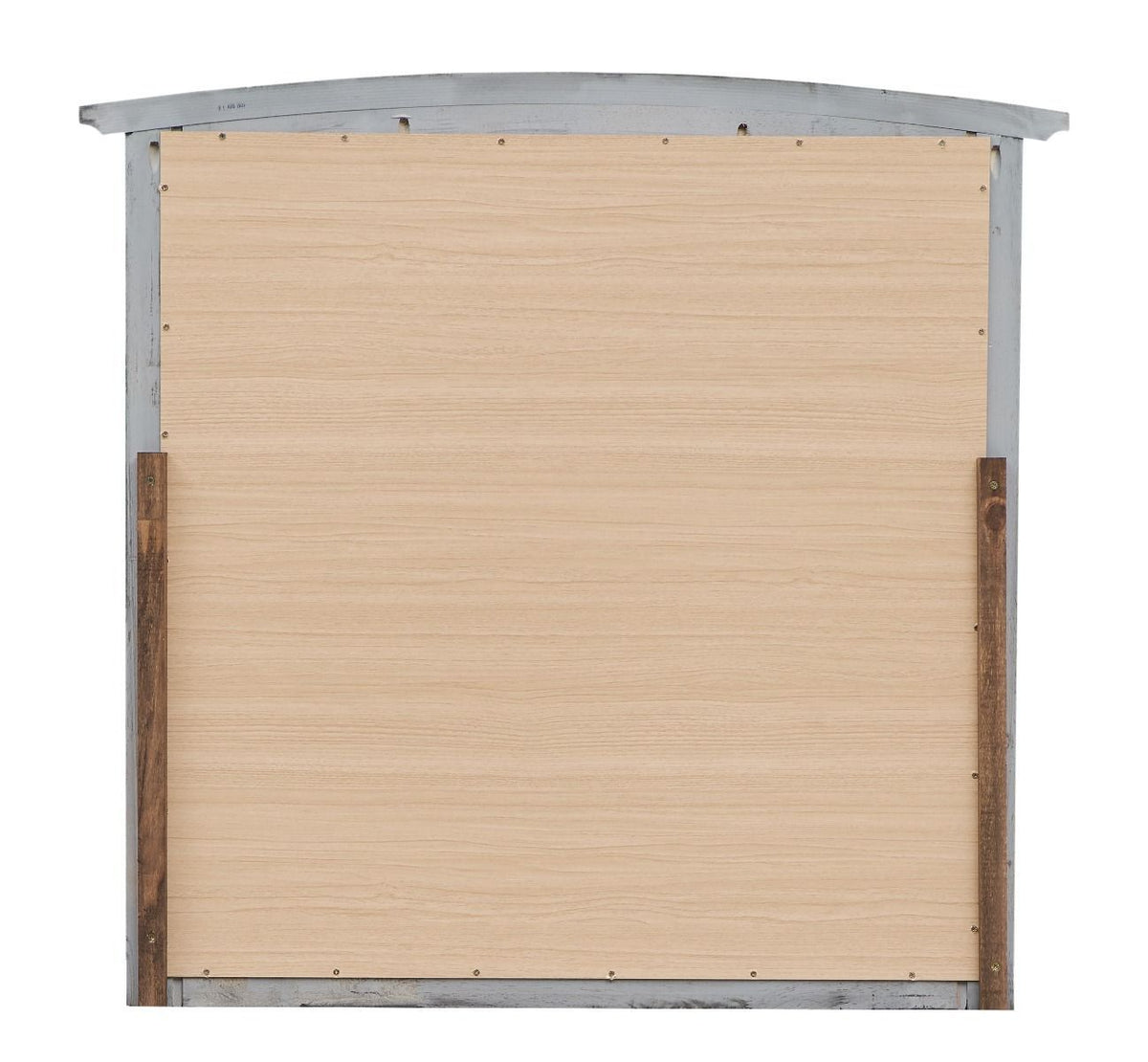 Elegant Wall Mirror with Wood Veneer Frame gray curved top light wood backing HouseOfZazla on Tampa Home & Garden Store