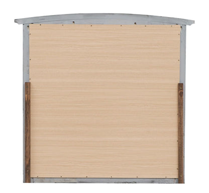 Elegant Wall Mirror with Wood Veneer Frame gray curved top light wood backing HouseOfZazla on Tampa Home & Garden Store
