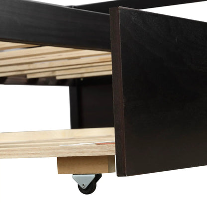 Twin Daybed with Trundle Frame and Solid Pine