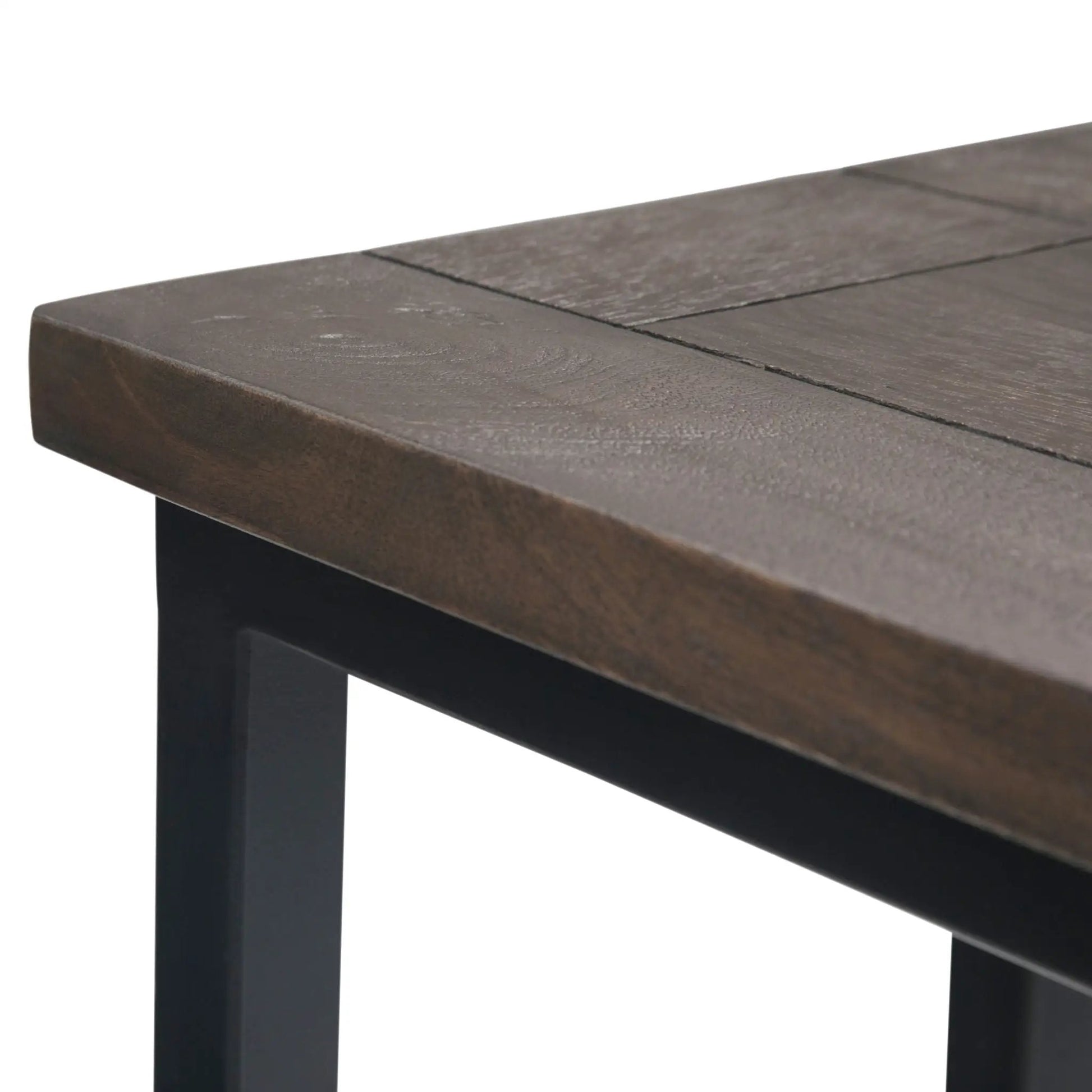 Skyler C Side handcrafted table with dark wood top and black legs on Tampa Home & Garden Store