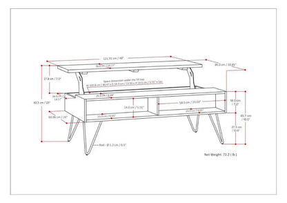 Hunter Handcrafted Lift Top Coffee Table
