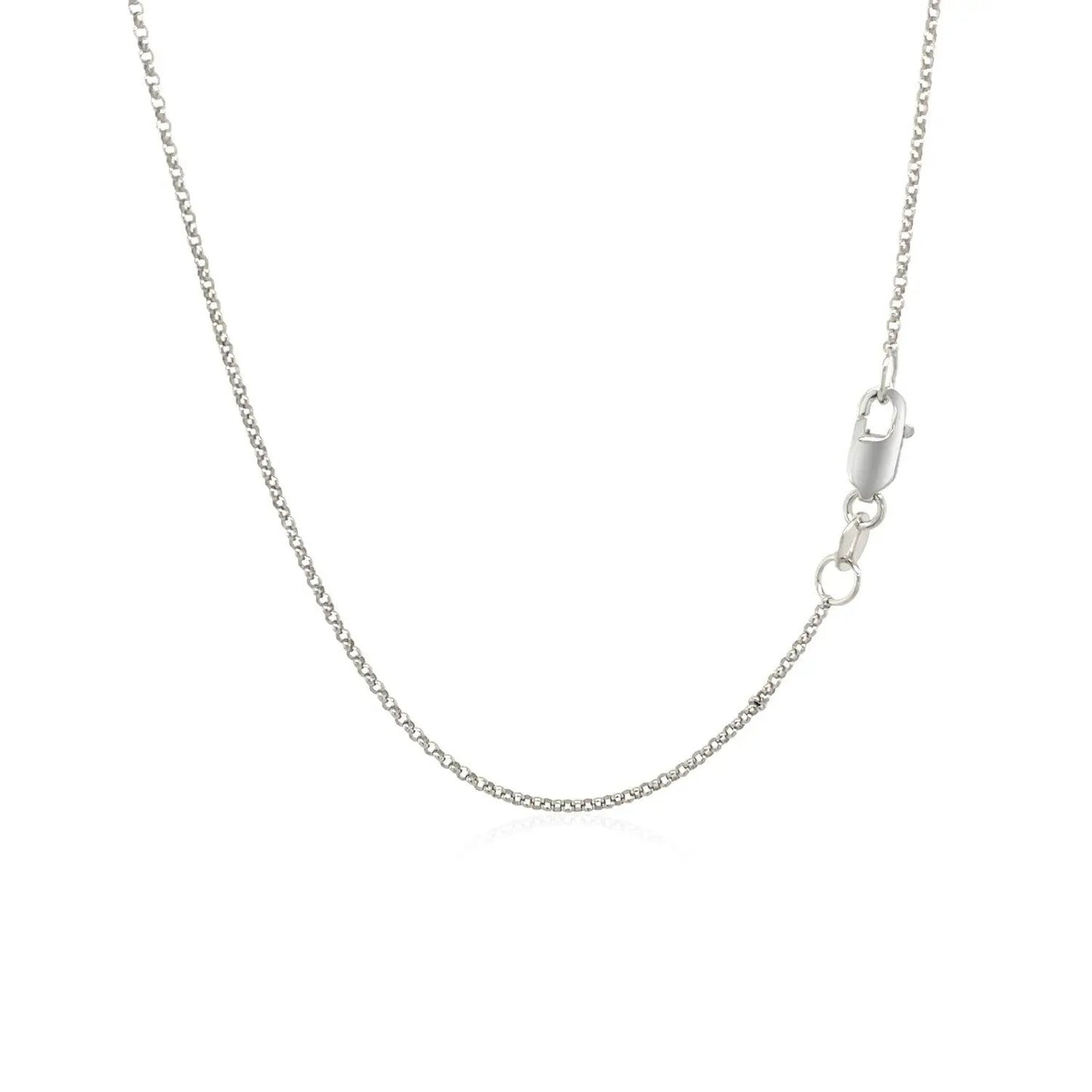 14k white gold diamond-cut rolo chain necklace 1.1mm with lobster clasp by Bids.com on Tampa Home & Garden Store