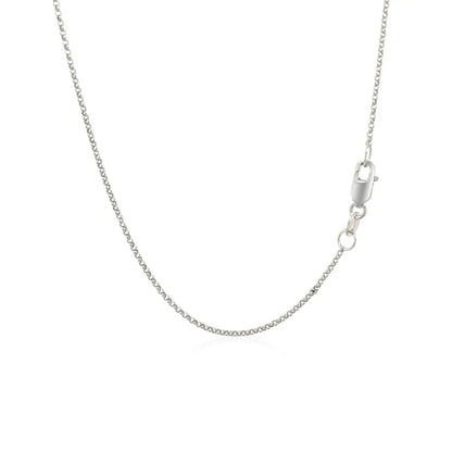 14k white gold diamond-cut rolo chain necklace 1.1mm with lobster clasp by Bids.com on Tampa Home & Garden Store