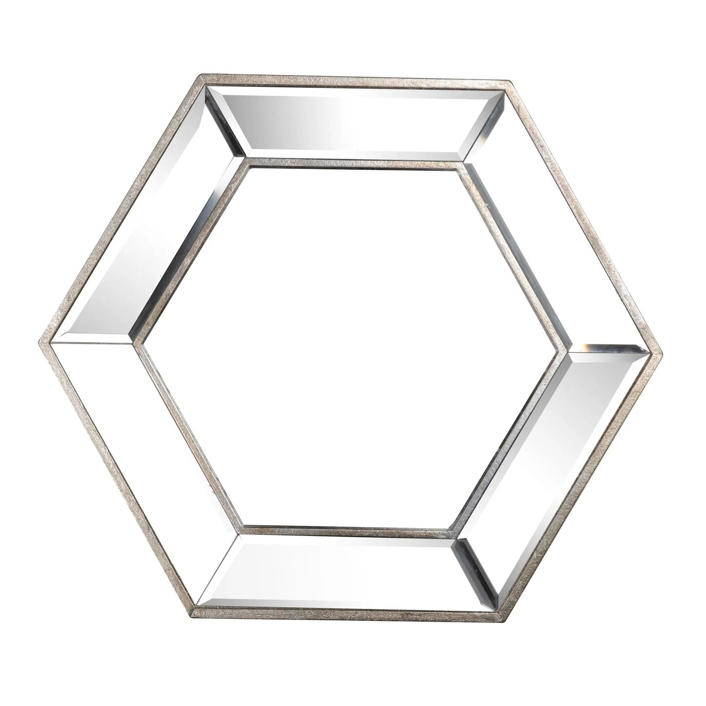 Hexagon Wall Mirror with Contemporary Glass