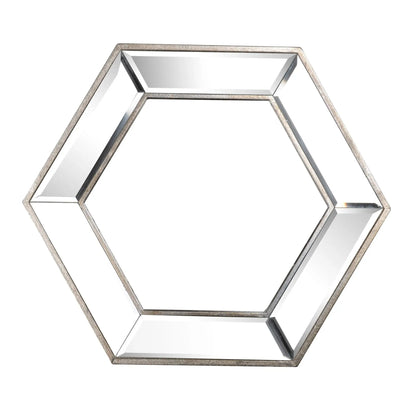 Hexagon Wall Mirror with Contemporary Glass