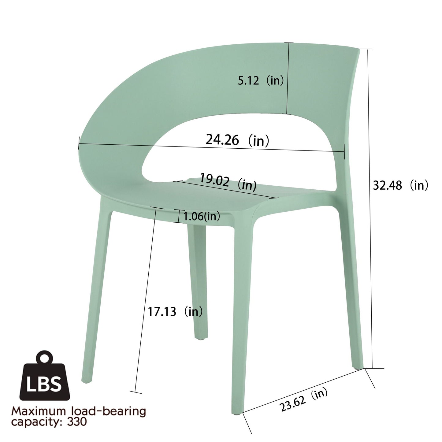 Designed Single Accent Chair mint green UV resistant wear-resistant plastic by HouseOfZazla on Tampa Home & Garden Store