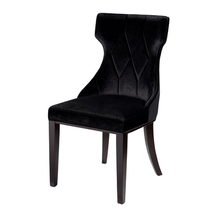 Reine dining chair black velvet with diamond tufted back and solid wood legs HouseOfZazla on Tampa Home & Garden Store
