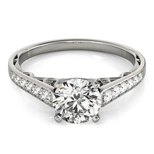 14k white gold cathedral engagement ring with pave shoulders diamond 1 1/4 cttw by Bids.com on Tampa Home & Garden Store