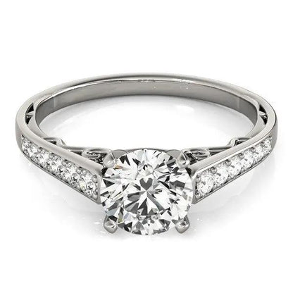 14k white gold cathedral engagement ring with pave shoulders diamond 1 1/4 cttw by Bids.com on Tampa Home & Garden Store