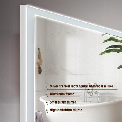 Modern LED Vanity Mirror with Aluminum Frame