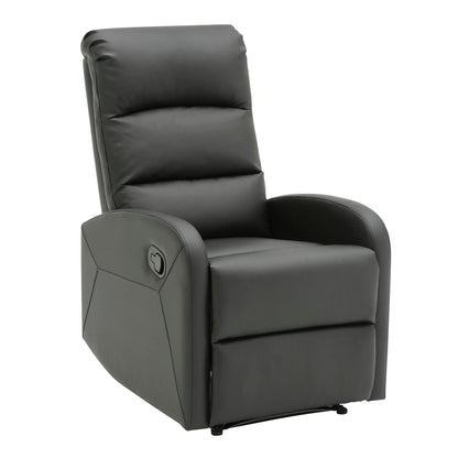 Dormi Contemporary Recliner Chair by HouseOfZazla in black leather with padded back and arms on Tampa Home & Garden Store