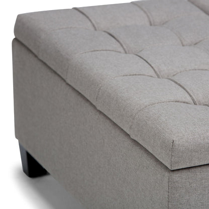Harrison Tufted Lift Top and Storage Ottoman in gray fabric by HouseOfZazla on Tampa Home & Garden Store