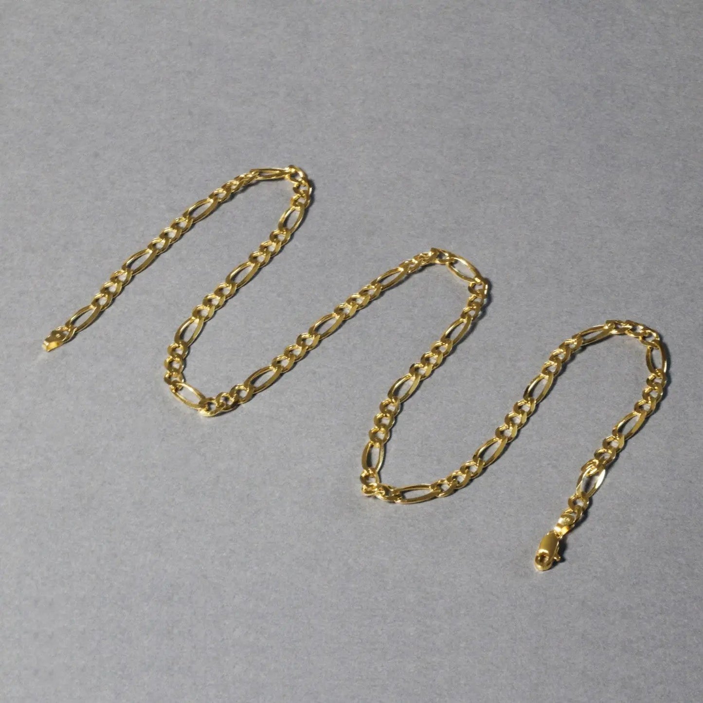Four 10K yellow gold solid Figaro chain necklaces 4.50 mm links on Tampa Home & Garden Store