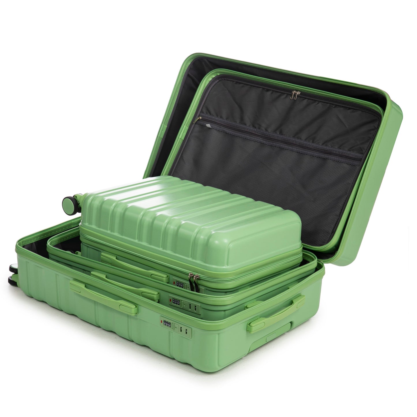 HIFINE Tourist 3-Piece Spinner Wheel Luggage Set green by HouseOfZazla on Tampa Home & Garden Store