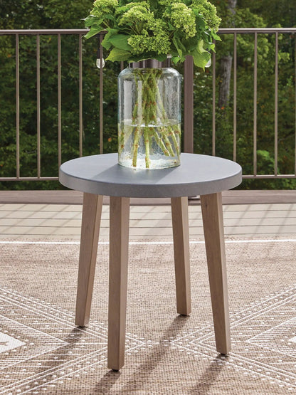 Harmony Headlands Round End Table Natural Gray