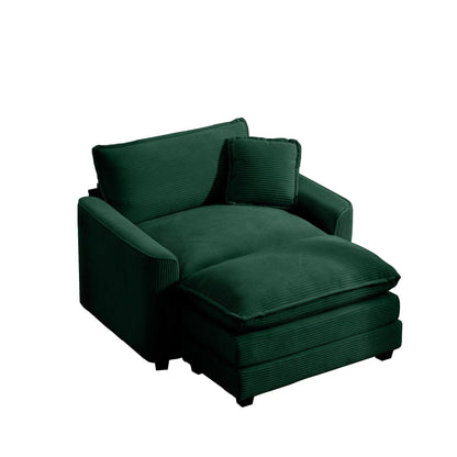 Classic Modern Comfortable Chair With Footstool