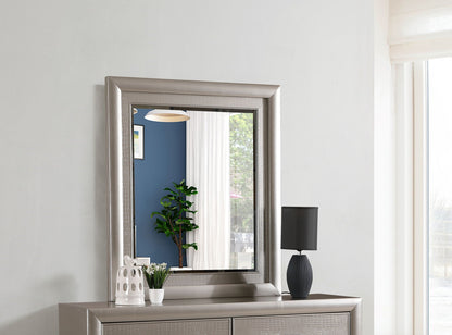 Kat silver champagne wall mirror with low-distortion glass by HouseOfZazla on Tampa Home & Garden Store