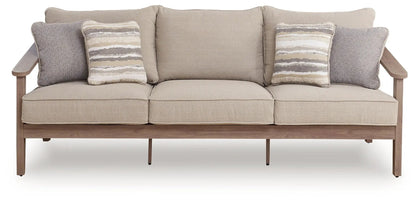 Harmony Headlands sofa, natural gray fabric on wood frame by Unique Piece Furniture on Tampa Home & Garden Store