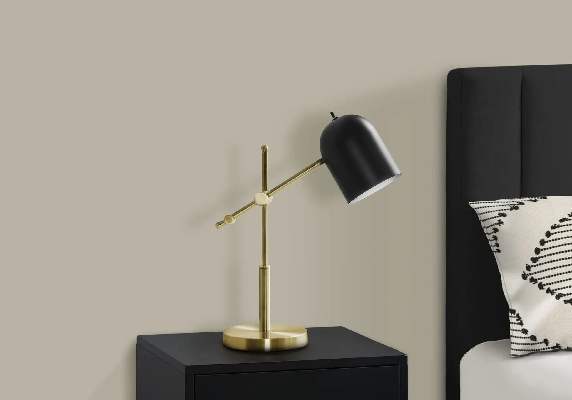 Table lamp brass metal with black shade, adjustable arm Unique Piece Furniture on Tampa Home & Garden Store