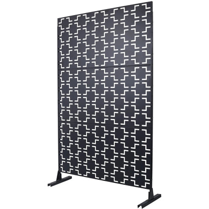 Outdoor metal privacy freestanding screen with white cutout pattern as room divider on Tampa Home & Garden Store