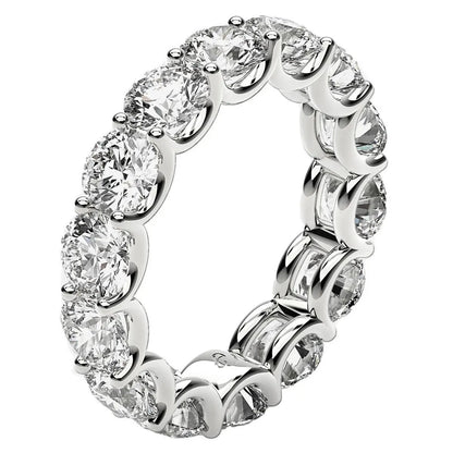 Round Cut Lab Grown Diamond Eternity Ring in 14k White Gold, 6 cttw FG/VS2 on Tampa Home & Garden Store