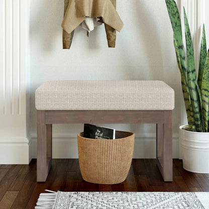 Milltown Upholstered Ottoman Bench With Driftwood
