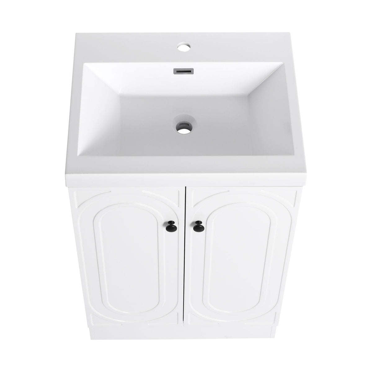Freestanding bath vanity with resin sink and dual cabinet doors by HouseOfZazla on Tampa Home & Garden Store