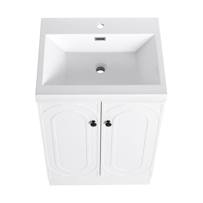 Freestanding bath vanity with resin sink and dual cabinet doors by HouseOfZazla on Tampa Home & Garden Store