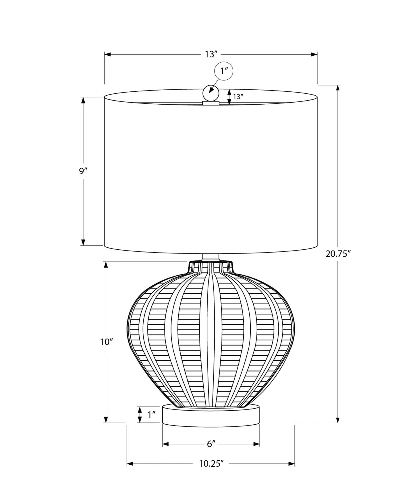 Table lamp with cream resin shade and ribbed spherical base by Unique Piece Furniture on Tampa Home & Garden Store