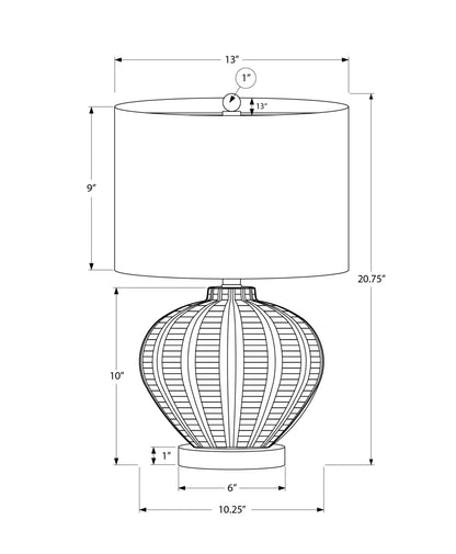 Table lamp with cream resin shade and ribbed spherical base by Unique Piece Furniture on Tampa Home & Garden Store