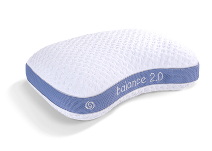 BedGear Balance Cuddle Curve Pillow 2.0, air-mesh pillow with light blue side band on Tampa Home & Garden Store