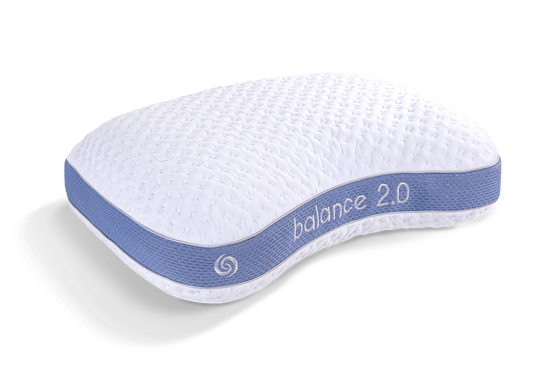 BedGear Balance Cuddle Curve Pillow 2.0, air-mesh pillow with light blue side band on Tampa Home & Garden Store