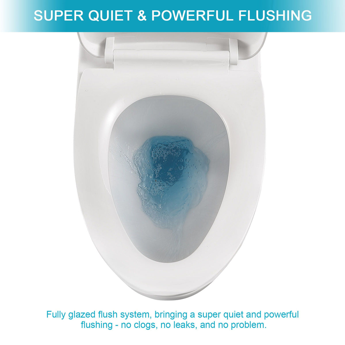 Toilet HouseOfZazla white modern ceramic 1-piece dual-flush with water in bowl on Tampa Home & Garden Store