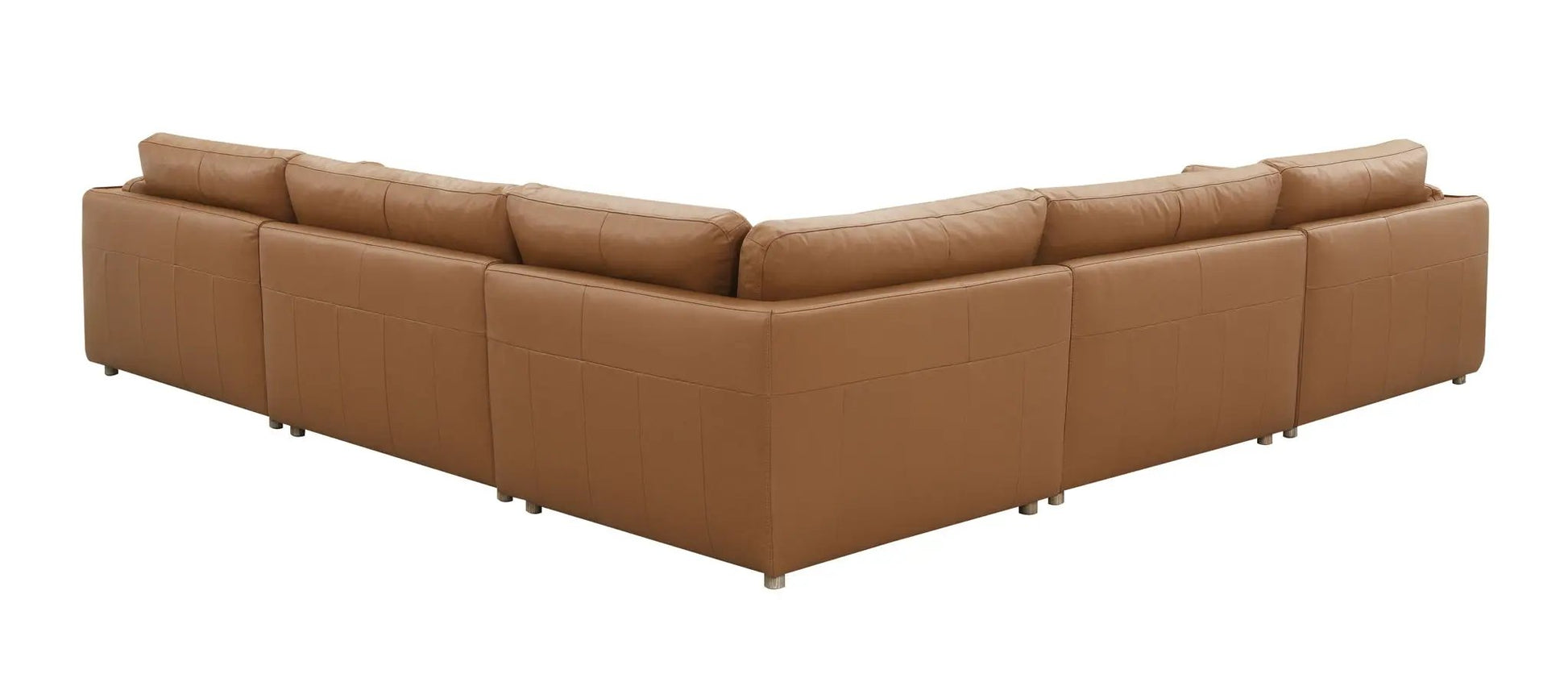 Brighton top grain modular sectional in brown leather, stationary sofa by Unique Piece Furniture on Tampa Home & Garden Store