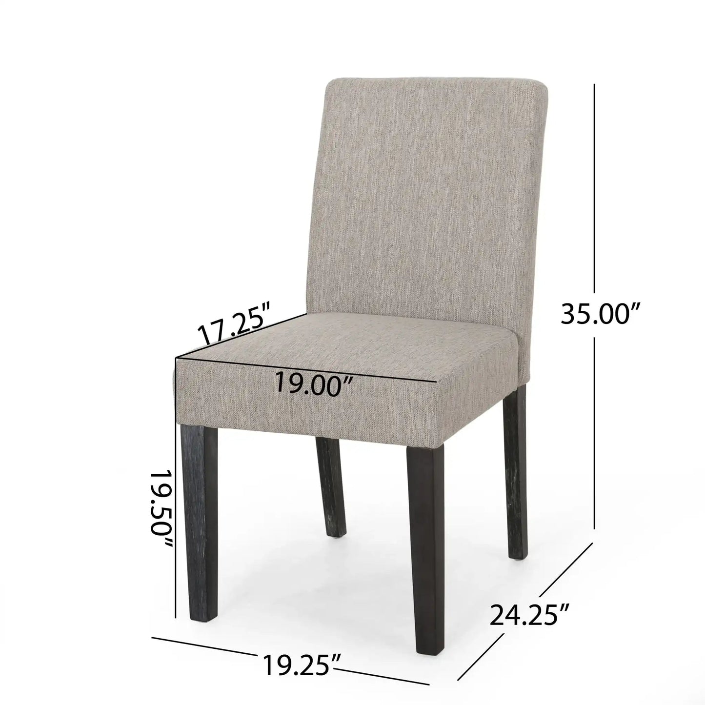 HouseOfZazla contemporary dining chair with taupe upholstery and tapered dark legs on Tampa Home & Garden Store