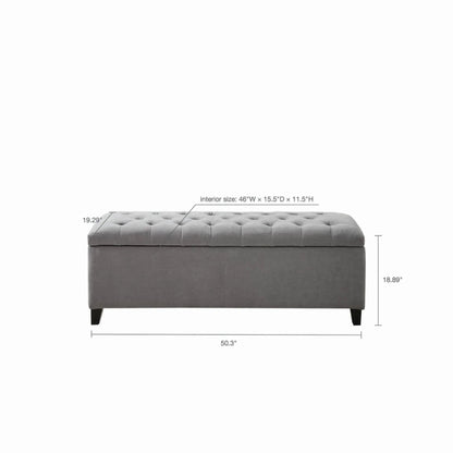 Tufted Top Storage Bench With Soft Close Lid
