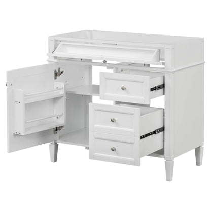 Bathroom vanity with 2 drawers and a tip-out drawer, white finish, by Unique Piece Furniture on Tampa Home & Garden Store